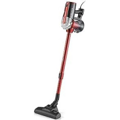 Ariete, 2761 Handy Force 2-in-1 Cordless Electric Broom Vacuum Cleaner and Crumb Vacuum Cleaner HEPA Filter Cyclone Technology Bagless Traditional Brush Telescopic Tube Red/Black