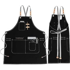 COOLYOUTH Cotton Apron for Men and Women, Chef BBQ Grill Work Shop Apron with Adjustable Strap