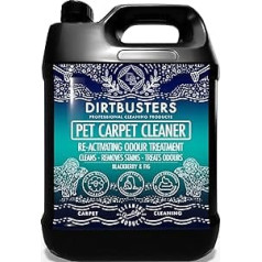 Dirtbusters Pet Carpet Cleaner - Neutralises Pet Odours & Removes Stains in Rugs & Upholstery - Blackberry & Fig Scent - Suitable for Carpet Cleaning Machines - 5L Canister