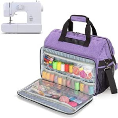Teamoy Sewing Machine Bag with Wide Top Opening Universal Sewing Machine Bag Compatible with Most Standard Singer, Brother, Janome Machines and Accessories, purple, Suitcase organiser
