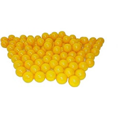 100 Organic Ball Pit Balls Made from Renewable Sugarcane Raw Materials (8 cm Diameter, Yellow 33)