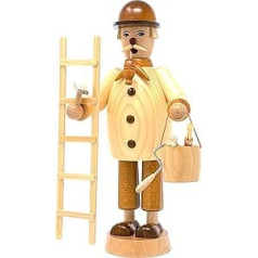 Friedbert Uhlig, Incense Smoker No. 035 Painter, 25 cm Tall, Made of Regional Wood, Real Handmade from the Ore Mountains in Christmas, Wood Art, Real Wood