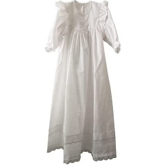 Leipold Brilliant White kristību kleita ar pārsegu, tafts ar fliteriem, viens izmērs no 0 līdz 6 mēnešiem