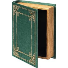 Vintiquewise QI003691.G dekoratīva grāmatas formas uzglabāšanas kaste — zaļa