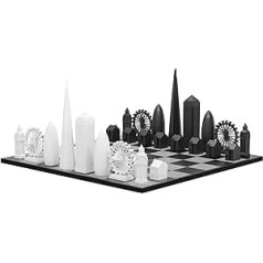 Skyline Chess - London Edition (with B/W wooden board)