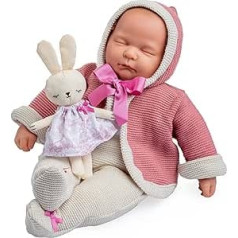 JC TOYS Toys Original Baby Collection 17 Inch Soft Fabric Closed Eyes Doll with Pink Clothes and Accessories Berenguer Boutique Kids 2+ (15200) Soft Body Pink