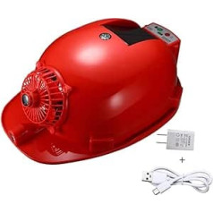 HARDHAT vasaras saules dzesēšanas aizsargķivere, ventilatora cepure vīriešiem un sievietēm ar ventilatoru un gaismu, USB izeja, 6000 mAh iebūvēta baterija, Celsija termometrs, kompass.