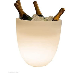 8 seasons Design Curvy Cooler LED Champagne Cooler Illuminated Wine Cooler Champagne Cooler Drinks Cooler Ice Bucket (Outdoor/Indoor) 32090W White