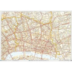 East City London Plastic Coated Postcode Wall Map