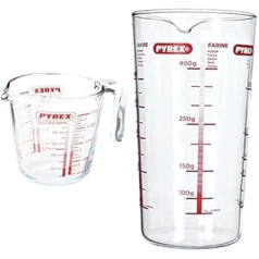 Pyrex P586 mērtrauks, 1 pinte un Cherer, mērtrauks un maisīšanas bļoda, liela forma, 0,5 l