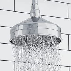 ENKI R18 Traditional Shower Head Rose Apron 150mm Thermostatic Chrome Rain Shower Head Traditional Victorian Bathroom