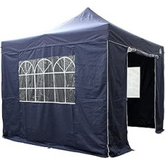 All Seasons Gazebos 3 x 3 m Fully Waterproof Folding Gazebo with 4 High-Quality Side Panels - Navy Blue