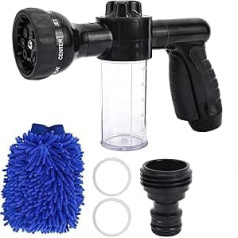 KUNTEC Foam Sprayer Garden Hose Spray Nozzle Car Wash Foam Gun 8-Way Spray Pattern with 100cc Soap Dispenser Bottle Car Wash, Plants Watering and Pets Shower