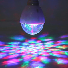 RGB LED Mini Ball Light Lamp Rotating Crystal Stage Light Disco Home Family Party Club Bar DJ Pub Wedding Bulbs for Halloween Christmas Pack of 2