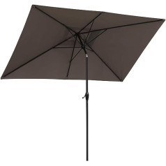 Sekey 200 × 300 cm alumīnija saulessargs tirgus lietussargs dārza lietussargs iekšpagalms lietussargs saules aizsardzība kapučīno UV 50+ taisnstūrveida
