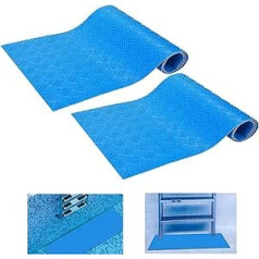2 Rolls Swimming Pool Ladder Mat, Non-Slip Pool Step Padding, Medium Swimming Pool Mat, Safety Insert for Swimming Pool Liner and Stairs Protection
