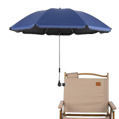 STARRY CITY Saulessargs krēslam ar regulējamu skavu, virsma 105 cm, UPF 50+, ar lietussargu klipša stiprinājumu terases krēsliem, pludmales krēsliem, bērnu ratiņiem, ratiņkrēsliem un golfa ratiņiem