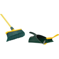 Claw Broom Set 30 cm Plastic with Telescopic Handle Sweeping Set Curved Bristles Garden Broom Street Broom Sweeping Broom (Broom + Dustpan Set Claw Hand Brush, 30 cm)