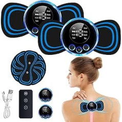 2 x Ems Massager, Electrapy Massager Neuropathy, Mini Massager, Neck Massager, USB Mini Cervical Massager, 8 Modes, 19 Levels, 5 Massage Pads for Relief of Muscle Pain