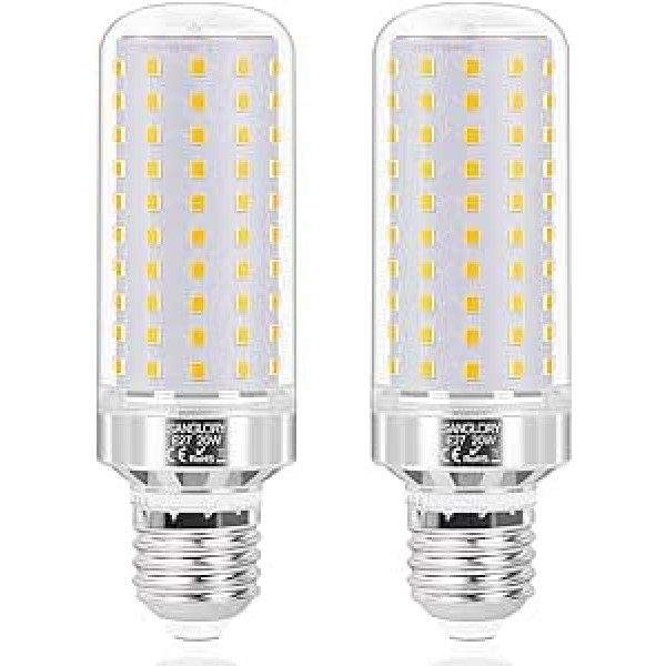 SanGlory 20 W E27 LED spuldze silta balta kukurūzas spuldze E27 3000 K, 2150 LM Aizstāj spuldzes 180 W, LED enerģijas taupīšanas spuldze E27 kukurūzas vālītes spuldze, skrūve E27 LED apgaismojums nav regulējams, iepakojumā 2