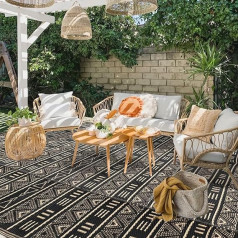 Wendbare Outdoor-Teppiche für Terrasse, Dekorācija, 2,7 x 5,5 m, wasserdicht, tragbar, Outdoor-Teppich, großer Kunststoff-Strohteppich, geometrischer Bohemian-Teppich für Terrasse, Wohnmobil, Camping,