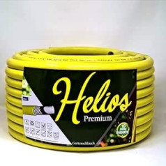 Helios Premium dārza šļūtene, dzeltena, 1 collas, 4 slāņu ūdens šļūtene, laistīšanas šļūtene (30 m)