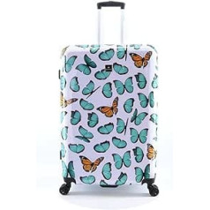 Saxoline Springful Butterfly Trolley Suitcase Size L, Colourful, Hard shell trolley with spinner wheels