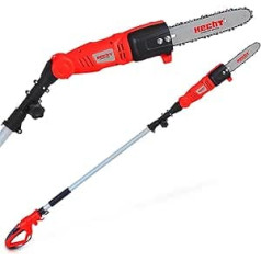 Hecht Electric Pruner, 971 W, Branch Chainsaw, Professional Pruning Saw, Telescopic Chainsaw, includes Carry Strap (750 watt, blade length: 24 cm, working height: up to approx. 4 m)