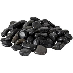 5 cm Black Polished Decorative Gravel 10kg Sack for Garden Rockery Garden Pond Decorative Gravel 10 kg Natural