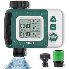 NBBX Outdoor Sprinkler Timer, Wassertimer für Gartenschlauch, Programmierbarer Wasserhahn Timer mit Regenverzögerung, Verzögerung/Manuell/Automatisches Bewässerungssystem, Bewässerung-Timer-System für