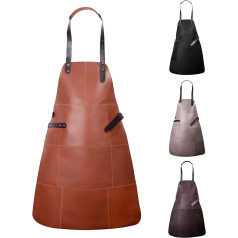 Livorio Premium Leather Apron Made of High-Quality Suede Leather – Barbecue Apron – Cooking Apron