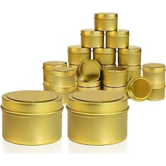 24 x 5oz Candle Tin Jar Candle Making Jars - Available in Silver, Black, Gold (Gold)