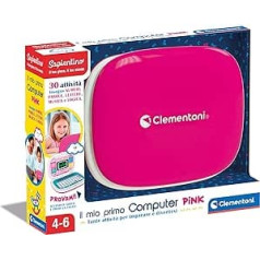 Clementoni 16403 Sapientino-Il Mio Primo Pink klēpjdatora rotaļlieta 4 gadi, aktivitāšu centrs un mācību dators bērniem (itāļu versija), daudzkrāsains