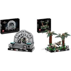 LEGO 75352 Zvaigžņu karu imperatora troņa telpa — diorāma, džedaju atgriešanās 40 gadu jubilejas komplekts un 75353 Star Wars Endor Chase — diorāmas komplekts