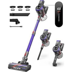 BuTure JR400 Cordless Vacuum Cleaner 33000Pa/400W, up to 55 Min, Wireless Vacuum Cleaner with Touch Display, Removable Battery, LED Electric Brush, Wall Mount, Pet Hair