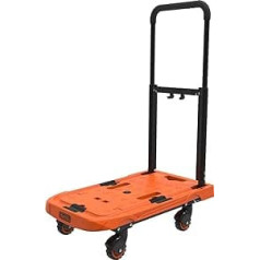 Black+Decker saliekamie ratiņi - Transportēšanas rati - Maks. 90 kg - Regulējams augstums - Rokturis - 61,4 x 37 x 3 x 89,4 cm - Oranžs