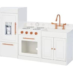 Teamson Kids Children's Large Wooden Play Kitchen Rose Gold Play Stove Set TD-12863R