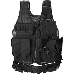 ProCase taktiskā vētras veste medību armijas veste vīriešiem militārā Airsoft peintbola taktiskā veste Barbarians Molle regulējama taktiskā veste kempingiem pārgājieniem CS lauka āra cīņas treniņi