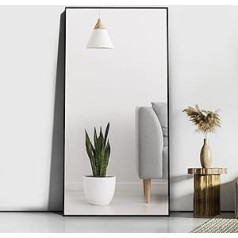 CASSILANDO 165 x 60 cm stāvspogulis, lielais grīdas spogulis, stāvspogulis, pie sienas guļamistabai, apšuvums un sienas stiprināms plānā rāmja spogulis, melns