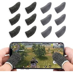 Newseego PUBG mobilo spēļu kontrolieris pirkstiem, skārienekrāna pirkstu korpuss, elpojošs, sviedriem jutīgs šaušanas režīms un mērķa pogas izdzīvošanai/nazis izvadīšanai operētājsistēmām Android un iOS [12 pack]