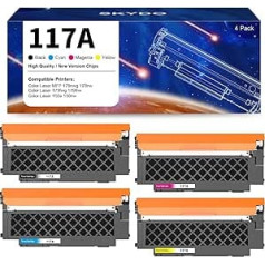 117A Toner Compatible with HP 117A Toner Set for Color Laser MFP 178nwg 179fwg 150nw 179fnw 150a 178nw W2070A W2071A W2072A W2073A Toner Cartridge (Black Cyan Yellow Magenta 4-Pack)