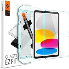 Spigen Glas.tR EZ Fit ekrāna aizsargs, kas saderīgs ar iPad 10. paaudzi (2022), 10,9 collas, uzstādīšanas veidne, kristāldzidra, 9H cietības plēve