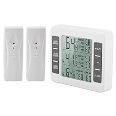 Wireless Digital Audible Fridge Thermometer Freezer Alarm Fridge Thermometer with 2 Piece Sensor Min Maximum Display