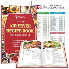 Airfryer Kochbuch-Set 2023/24: Easy Air Fryer Rezeptbuch für Anfänger UK + Air Fryer Cooking Guide UK x2 Large Air Fryer Cookbook UK, Cietajos vākos Air Fryer Cookbook, A4 Air Fryer Book