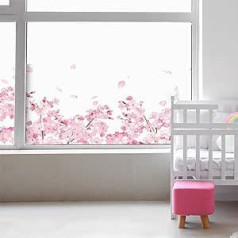 Fensterfolie, Blickdicht, Kirschblüten, Aufkleber für Fenster & Duschtür, 40 x 100 cm
