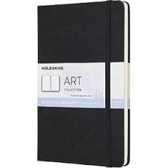 Moleskine radošās piezīmju grāmatiņas, akvareļu klade, kabata, A6, 200 g akvareļpapīrs, cietais vāks, melns, Black Large/A5