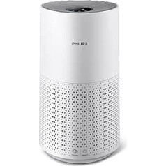 Philips gaisa attīrītājs Smart 1000i sērija — attīra telpas līdz 78 m² — noņem 99,97% ziedputekšņu, putekļu un dūmu — īpaši kluss un zems enerģijas patēriņš — AC1711/10, balts