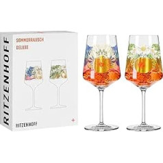 RITZENHOFF Sprizz 2841017 Aperitīva stikla komplekts ar 2 500 ml - Sommerrausch Deluxe sērija Nr. 17 + 18 ar krāsainu kolāžu - Ražots Vācijā