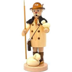 Drechslerei Friedbert Uhlig, incense smoker no. 057, shepherd, 25 cm high, turned from regional wood, real handmade from the Ore Mountains, Christmas, wood art, real wood