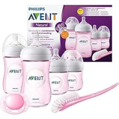 Philips Avent Baby-Fläschchen für Neugeborene, transparent, rosa (Modell SCD301/03)